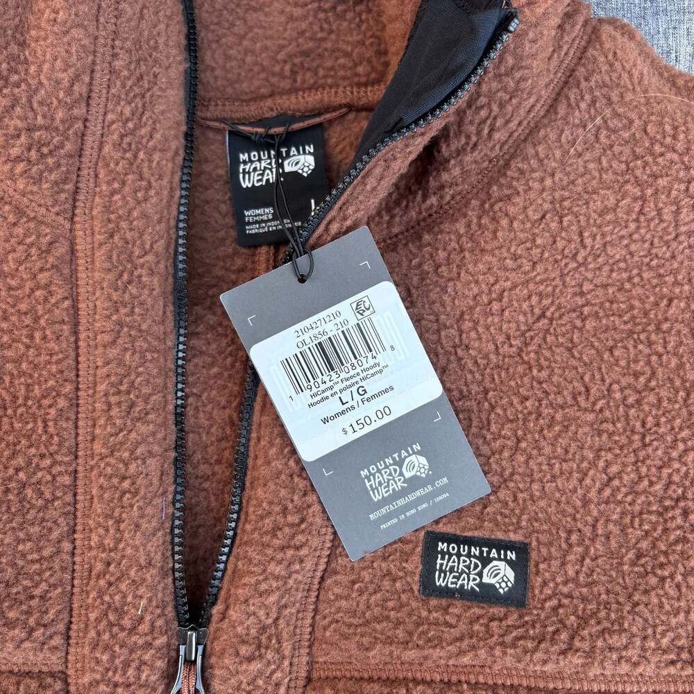 NWT Mountain Hardwear Women's HiCamp Fleece Gorpcore Hoodie Brown Size Large - Picture 2 of 6